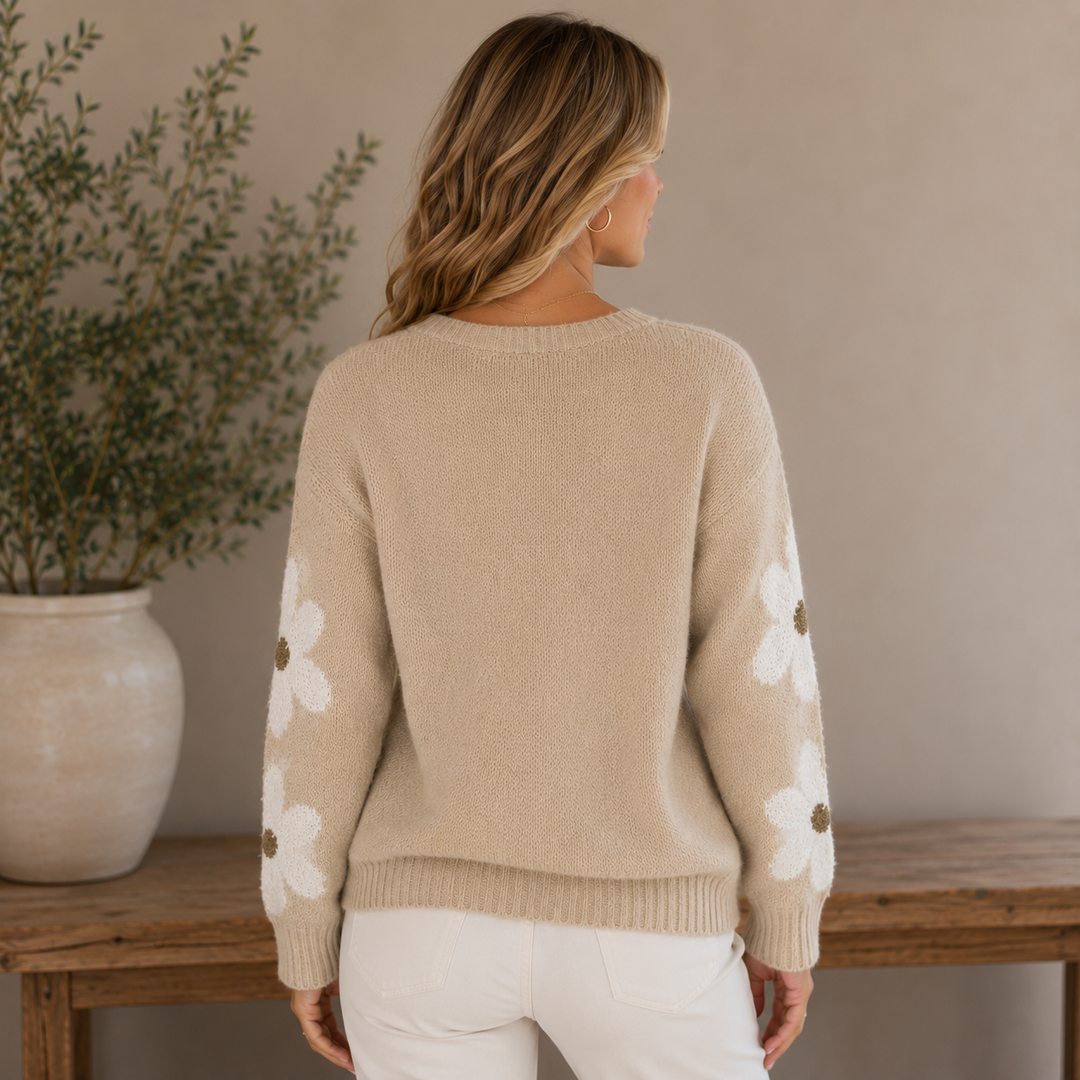 Eliza | Wool Floral Sweater for Women