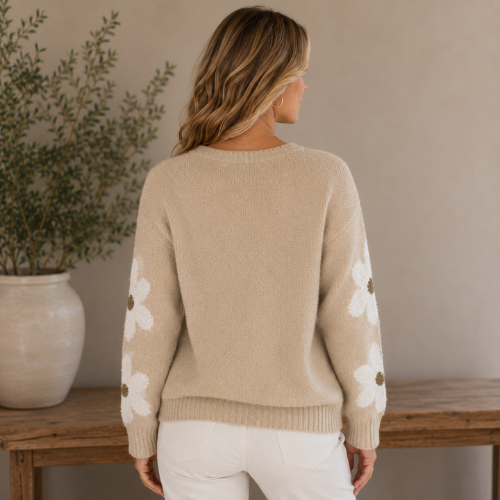 Eliza | Wool Floral Sweater for Women