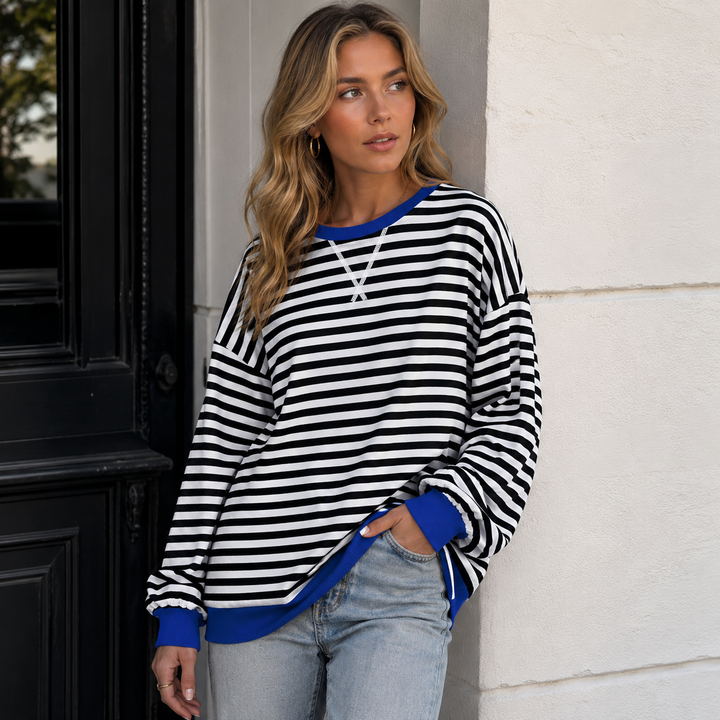 Beatrice | Oversized Striped Sweatshirt for Women
