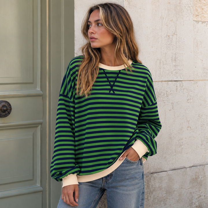 Beatrice | Oversized Striped Sweatshirt for Women