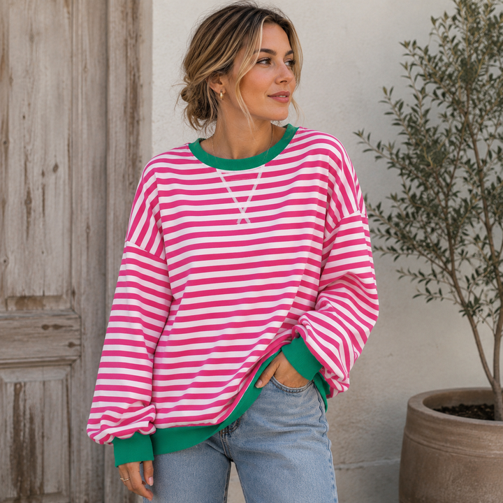 Beatrice | Oversized Striped Sweatshirt for Women