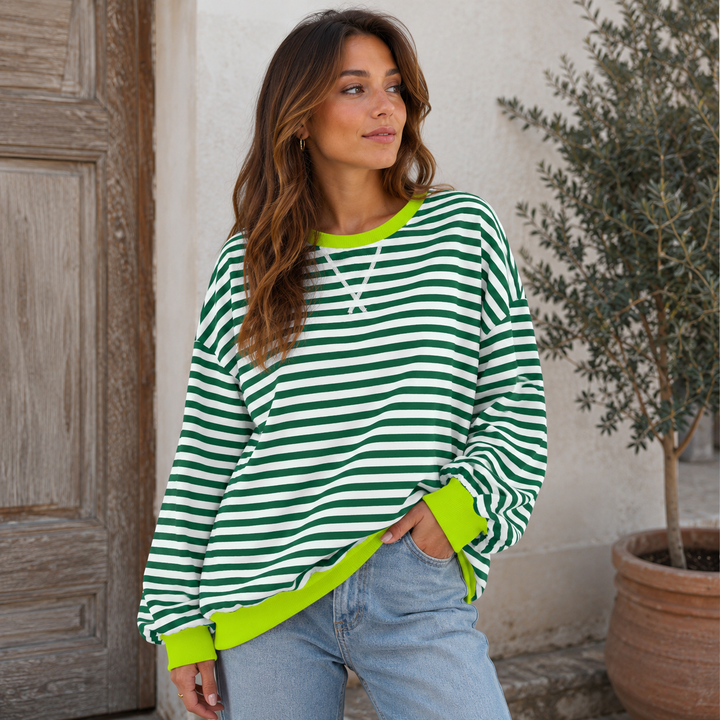 Beatrice | Oversized Striped Sweatshirt for Women