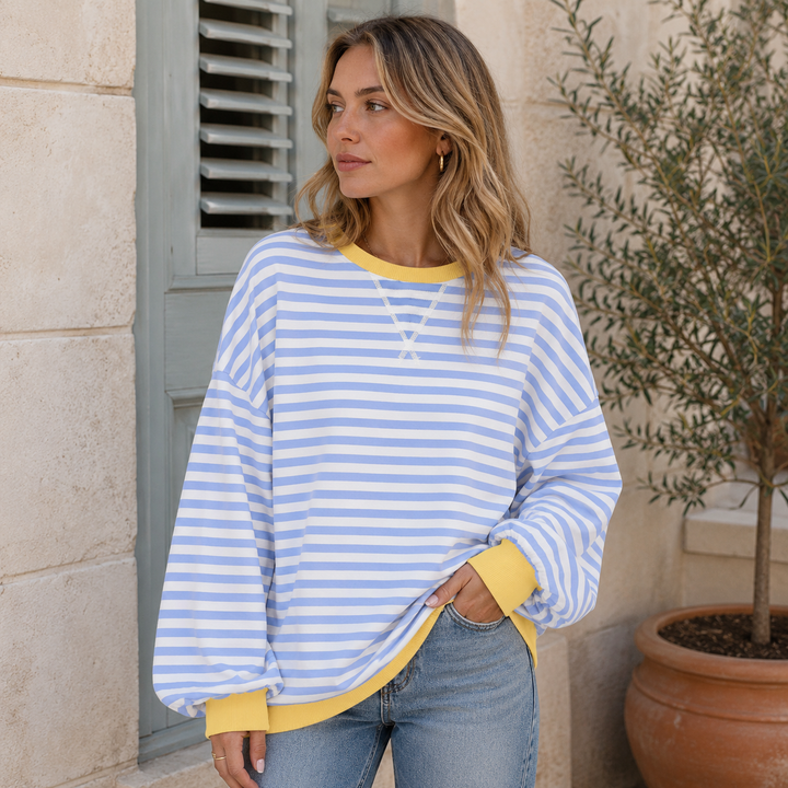 Beatrice | Oversized Striped Sweatshirt for Women