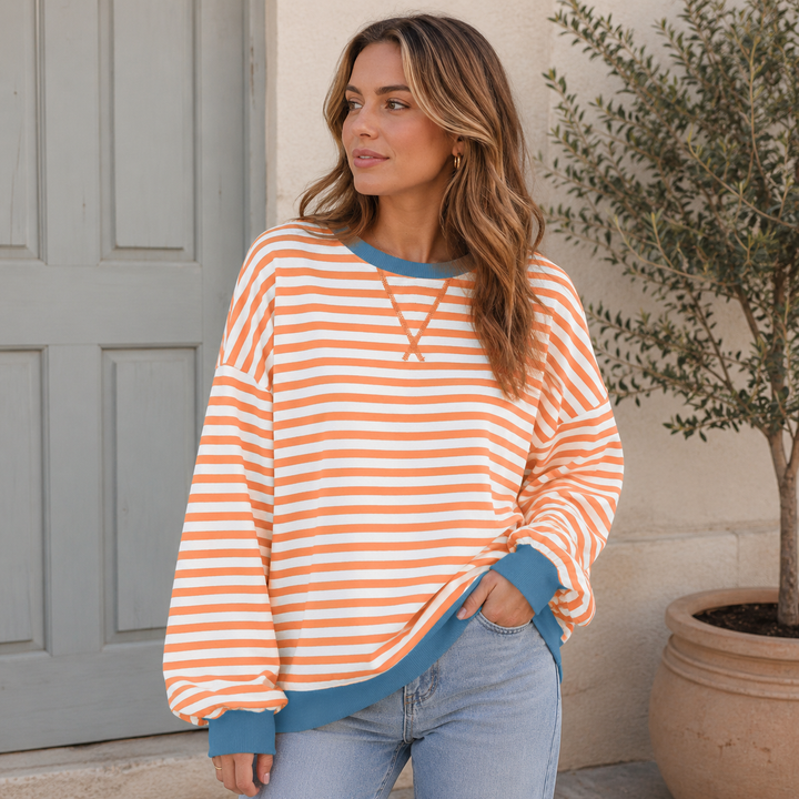 Beatrice | Oversized Striped Sweatshirt for Women