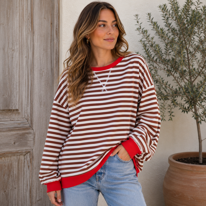 Beatrice | Oversized Striped Sweatshirt for Women