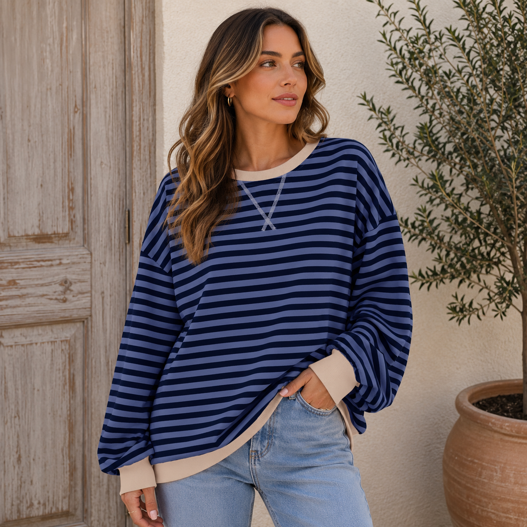 Beatrice | Oversized Striped Sweatshirt for Women