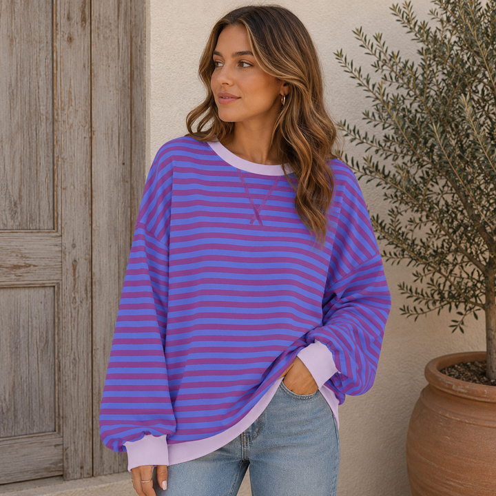 Beatrice | Oversized Striped Sweatshirt for Women