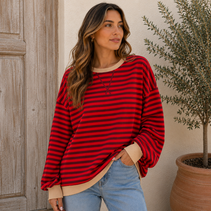 Beatrice | Oversized Striped Sweatshirt for Women