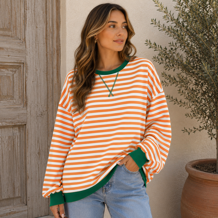 Beatrice | Oversized Striped Sweatshirt for Women
