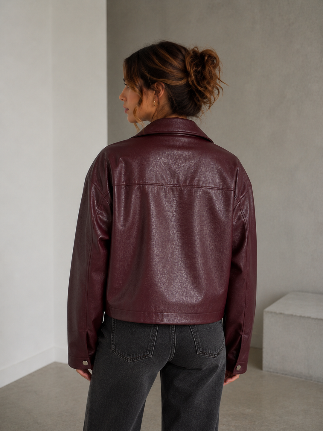 Eden | Zip-Up Faux Leather Jacket for Women