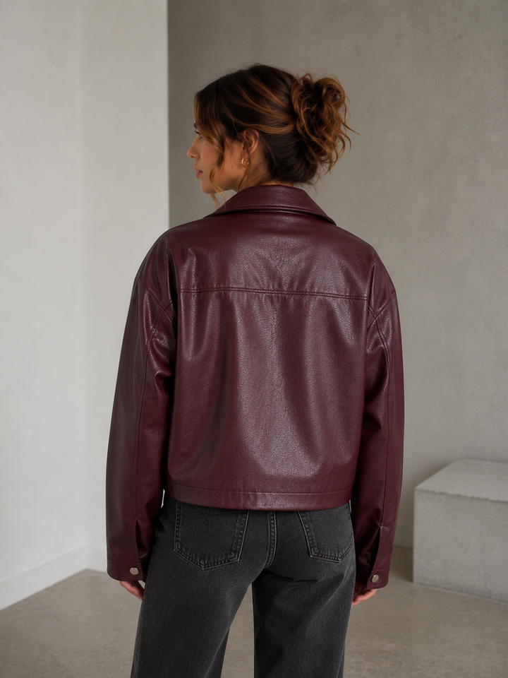 Eden | Zip-Up Faux Leather Jacket for Women