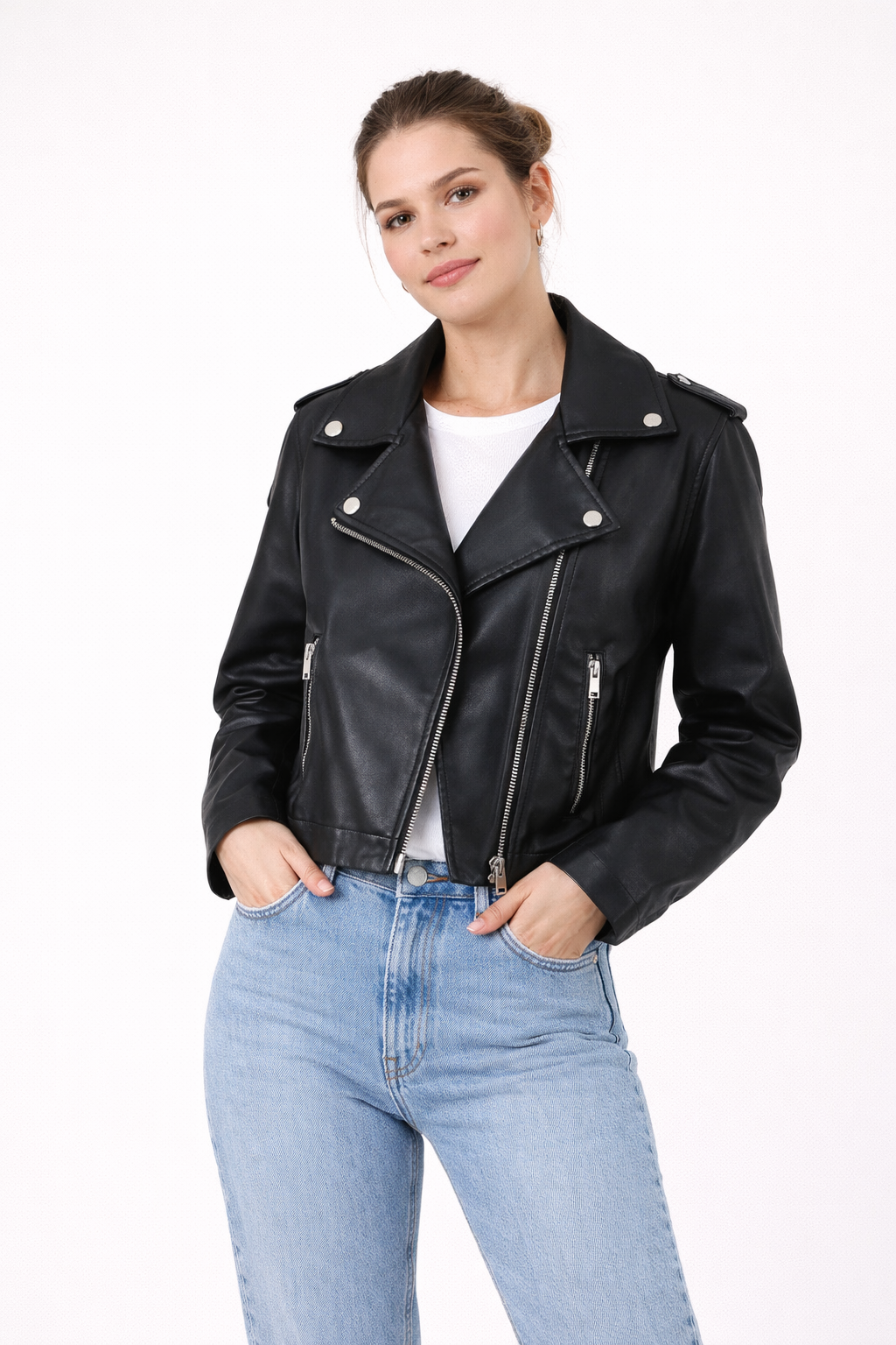 Miranda | Faux Leather Moto Jacket for Women