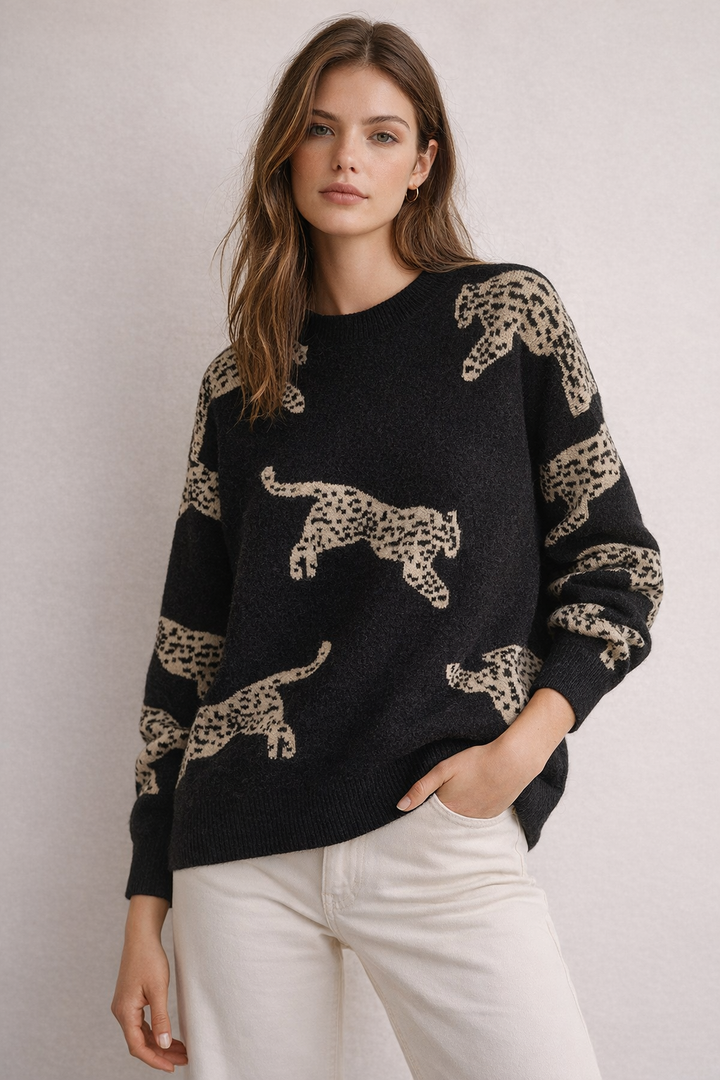 Madelyn | Graphic Mock Neck Sweater for Women