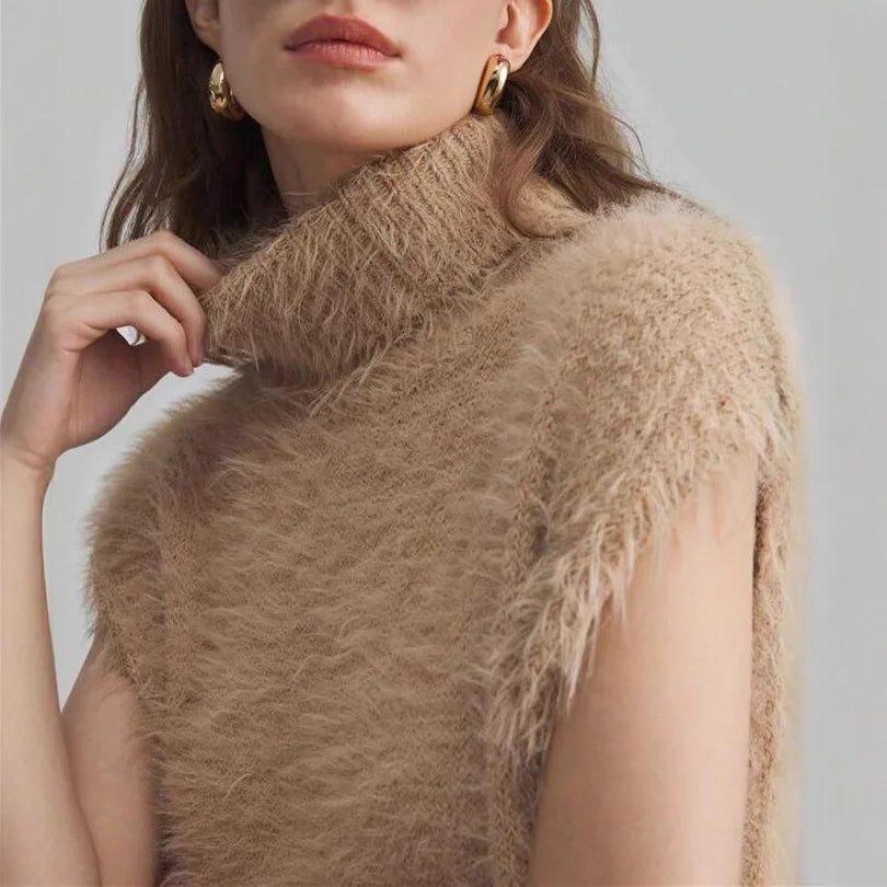 Eden | High Neck Sleeveless Turtleneck Vest for Women