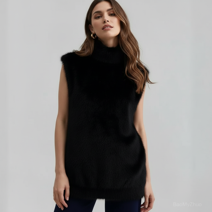 Eden | High Neck Sleeveless Turtleneck Vest for Women