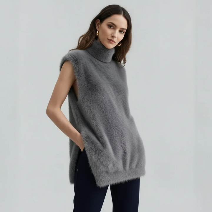 Eden | High Neck Sleeveless Turtleneck Vest for Women
