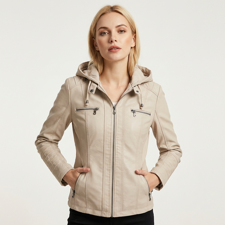 Selena | Hooded Zip-Up Moto Jacket for Women