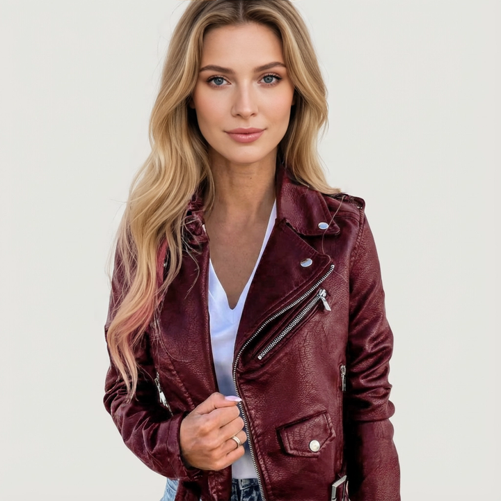 Frances | Faux Leather Moto Jacket for Women