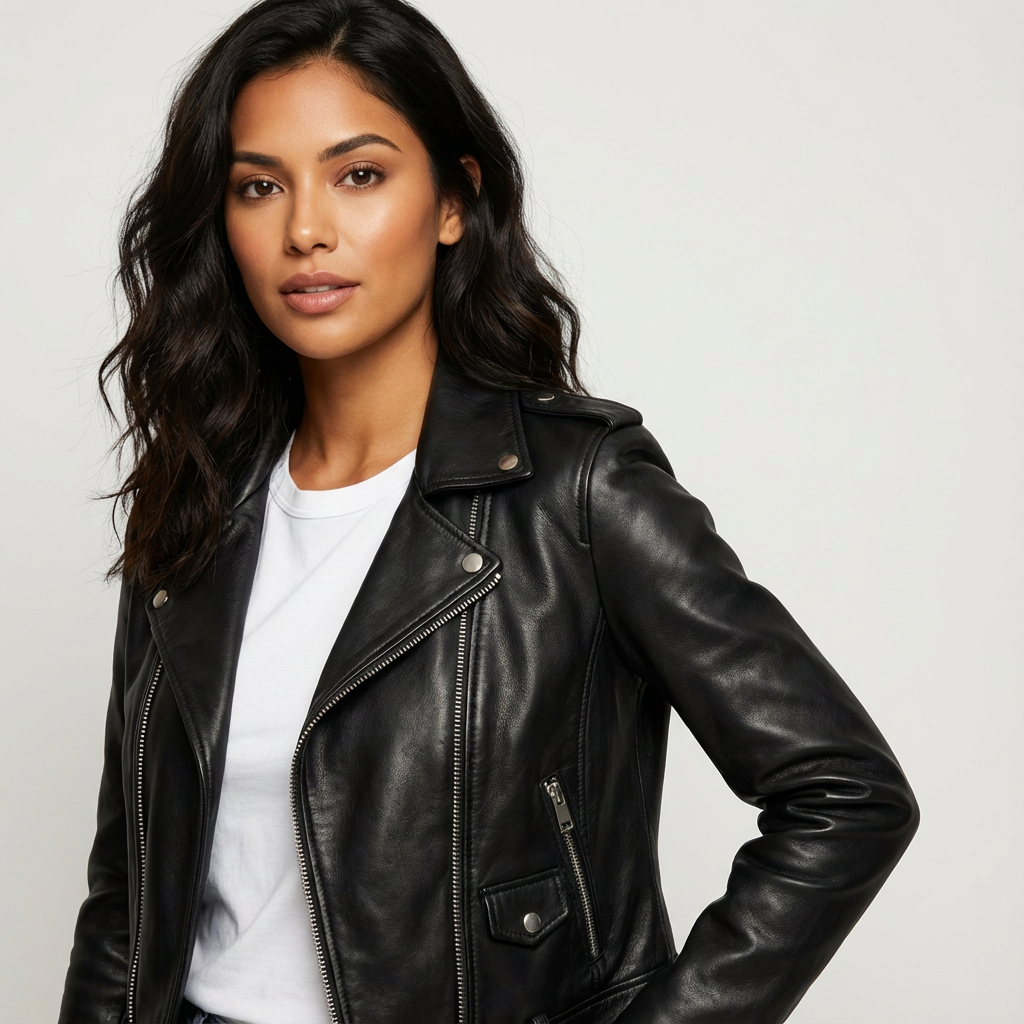 Frances | Faux Leather Moto Jacket for Women