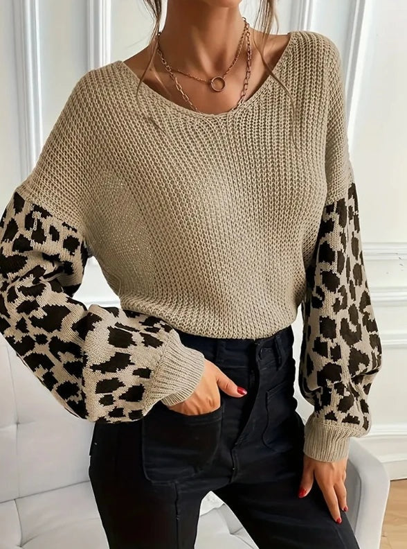 Ashley | Leopard Print Graphic Sweater for Women