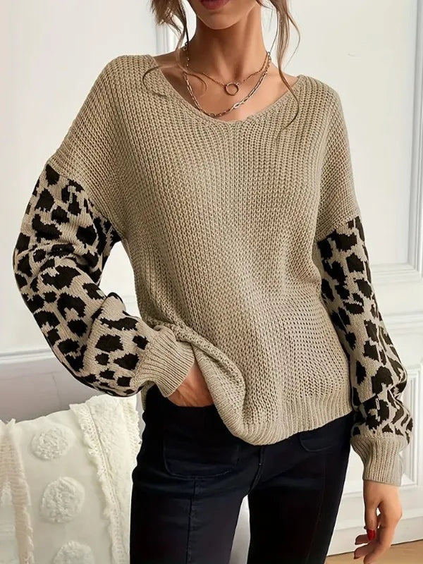 Ashley | Leopard Print Graphic Sweater for Women