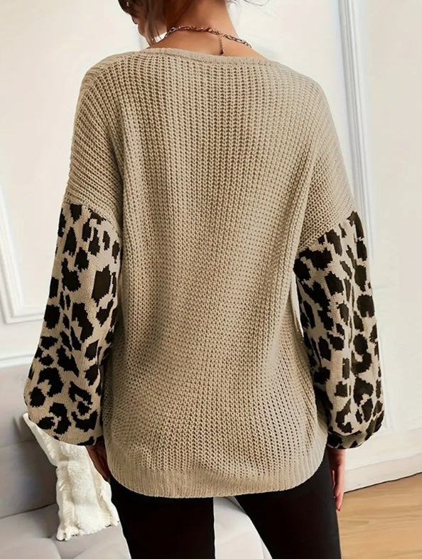 Ashley | Leopard Print Graphic Sweater for Women