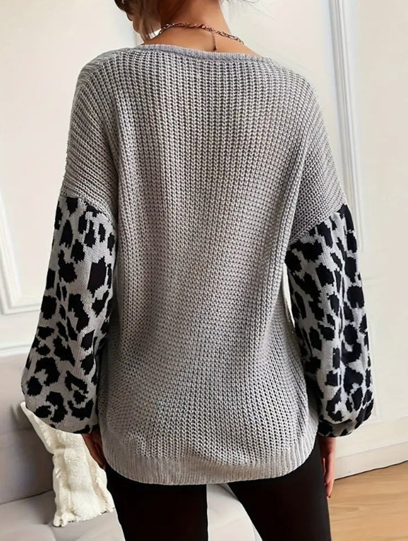 Ashley | Leopard Print Graphic Sweater for Women