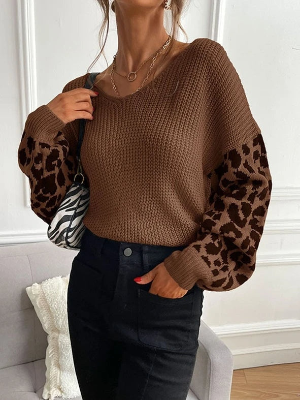 Ashley | Leopard Print Graphic Sweater for Women