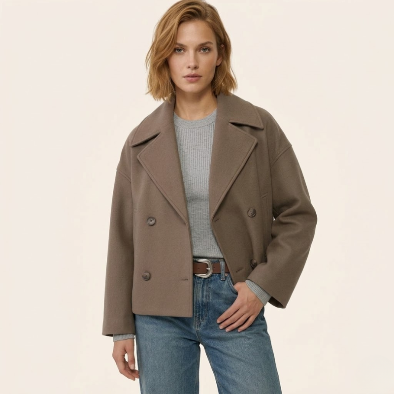 Gianna | Short Double-Breasted Wool Coat for Women