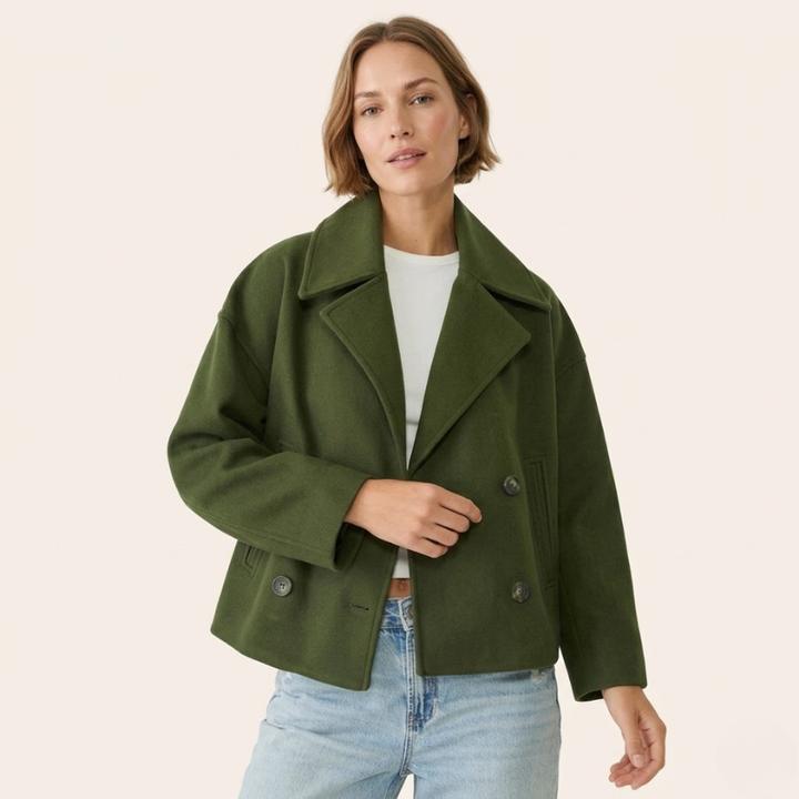 Gianna | Short Double-Breasted Wool Coat for Women