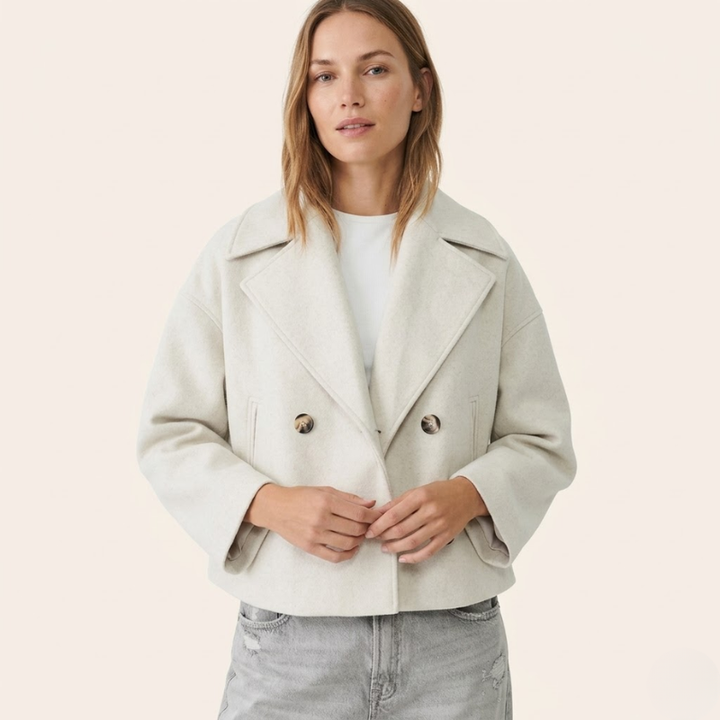 Gianna | Short Double-Breasted Wool Coat for Women