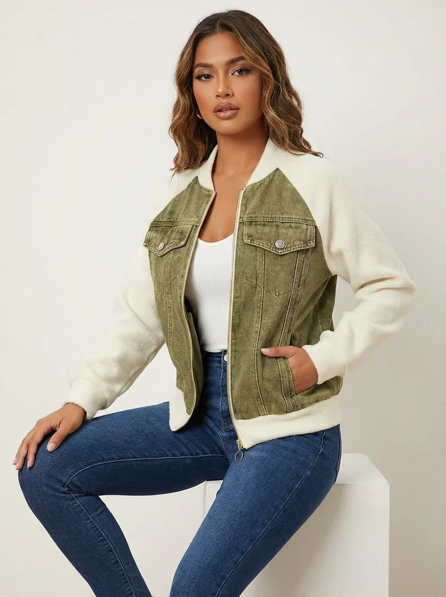 Regina | Zip-Up Denim Jean Jacket for Women