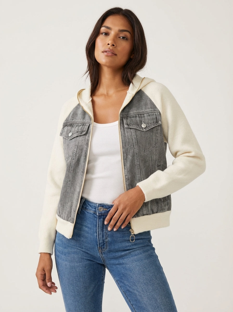 Regina | Zip-Up Denim Jean Jacket for Women