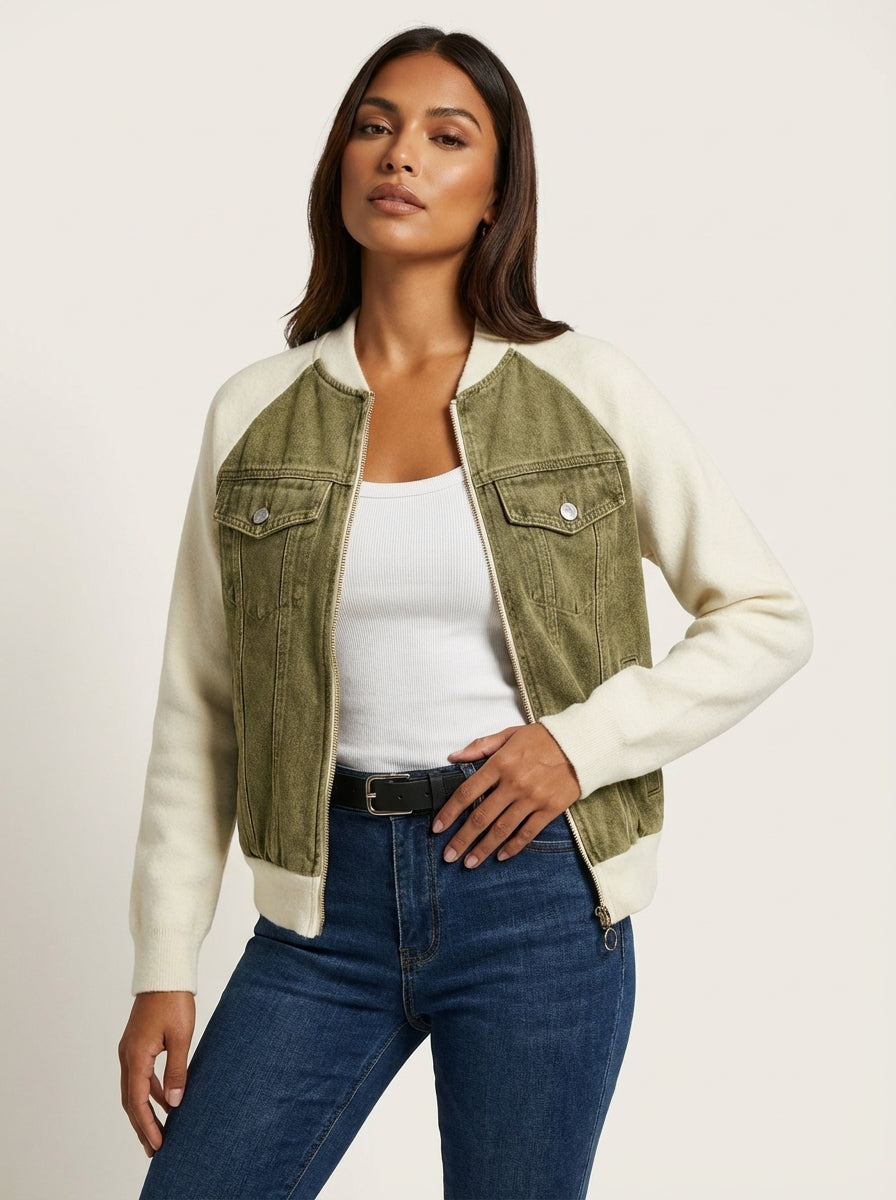 Regina | Zip-Up Denim Jean Jacket for Women