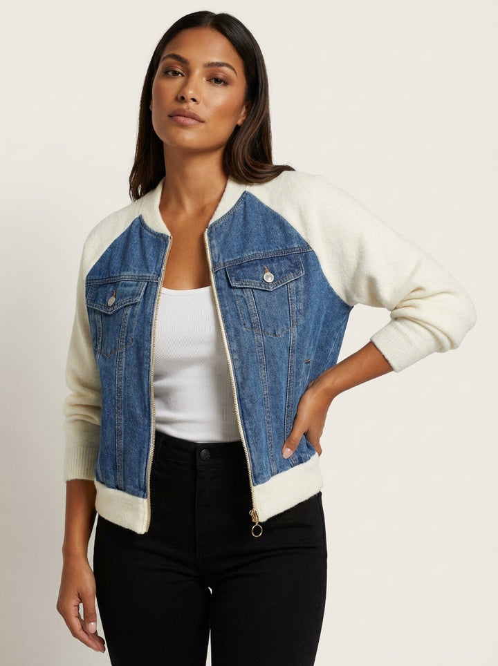 Regina | Zip-Up Denim Jean Jacket for Women