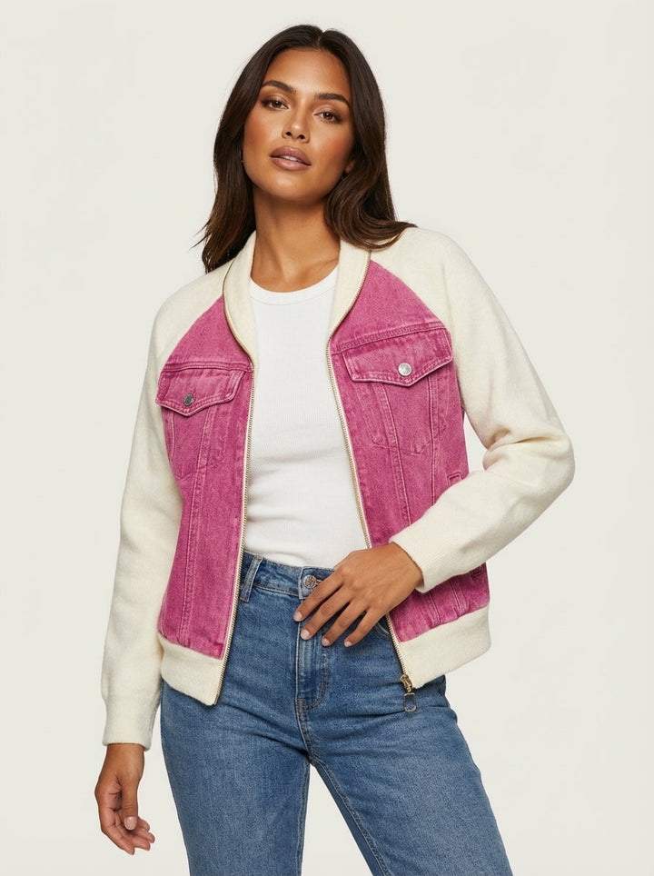 Regina | Zip-Up Denim Jean Jacket for Women