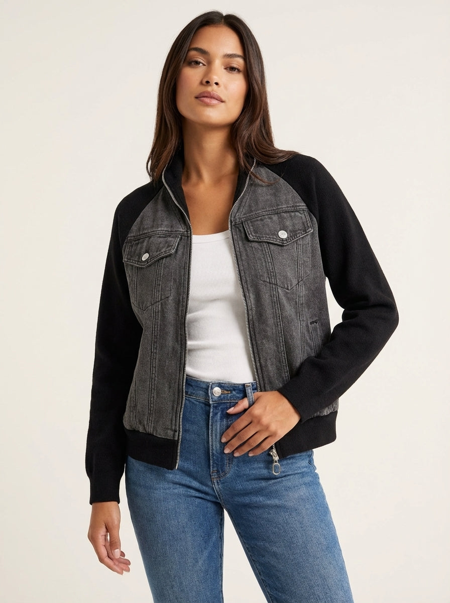 Regina | Zip-Up Denim Jean Jacket for Women