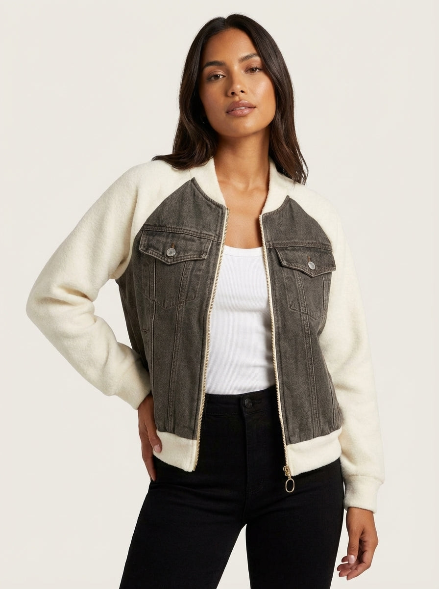 Regina | Zip-Up Denim Jean Jacket for Women