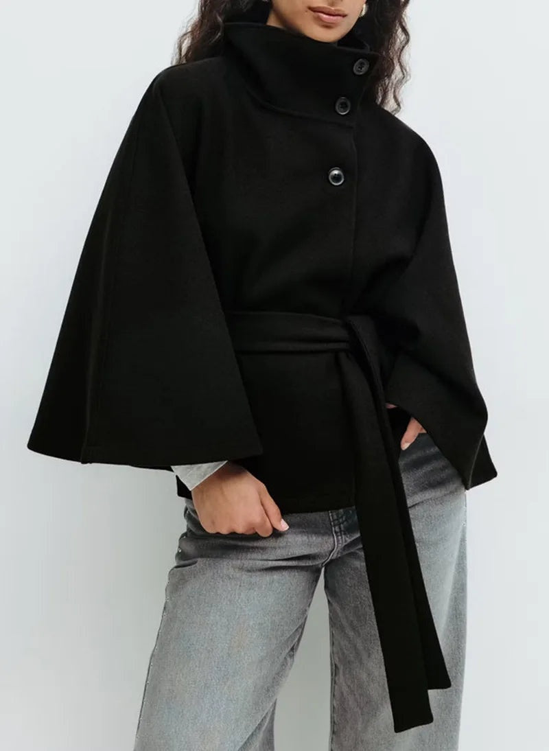 Annabelle | Belted Cape Coat for Women