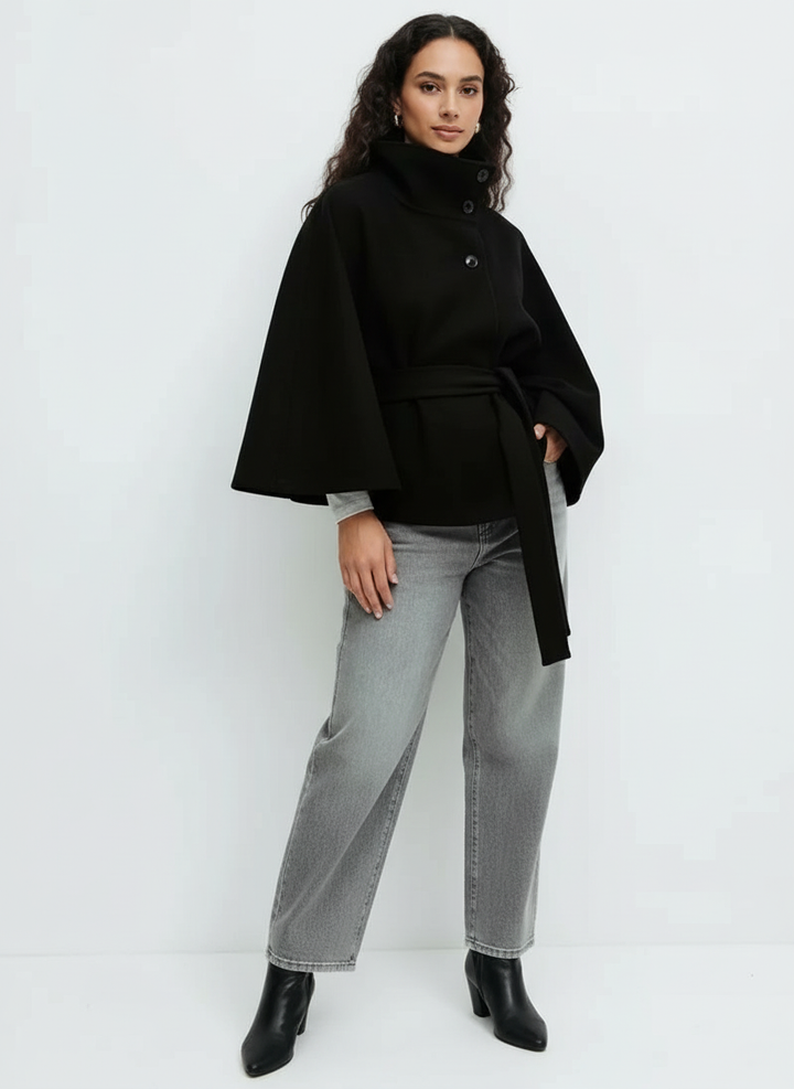 Annabelle | Belted Cape Coat for Women