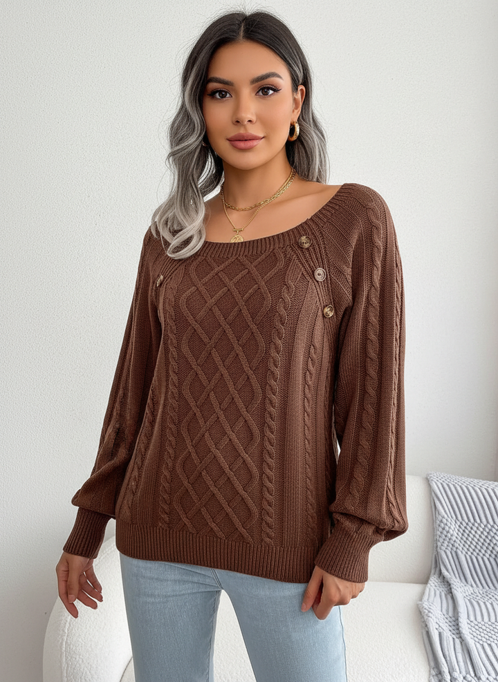 Gianna | Cable Knit Boat Neck Sweater for Women