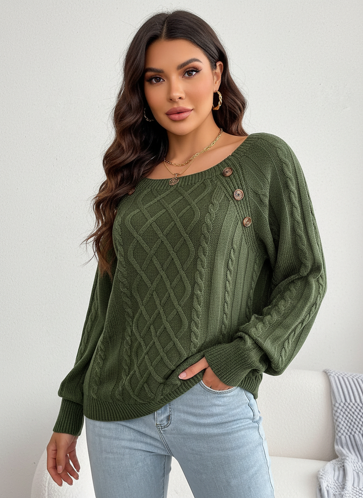 Gianna | Cable Knit Boat Neck Sweater for Women