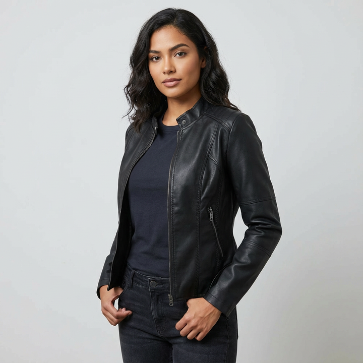 Carmen | Sleek Faux Leather Jacket for Women
