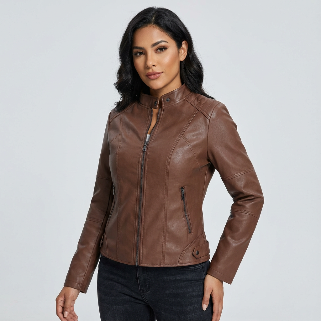 Carmen | Sleek Faux Leather Jacket for Women
