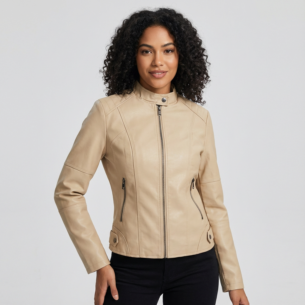 Carmen | Sleek Faux Leather Jacket for Women