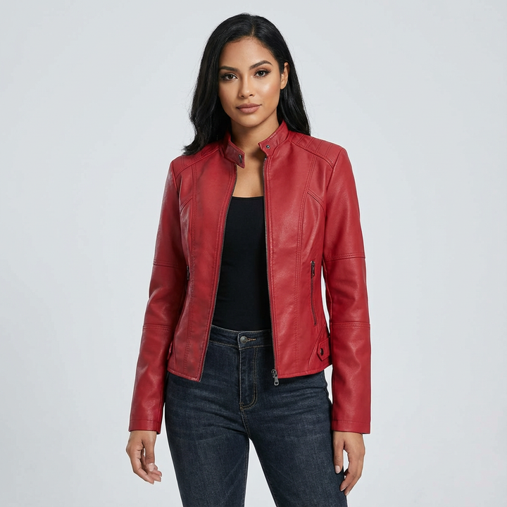 Carmen | Sleek Faux Leather Jacket for Women