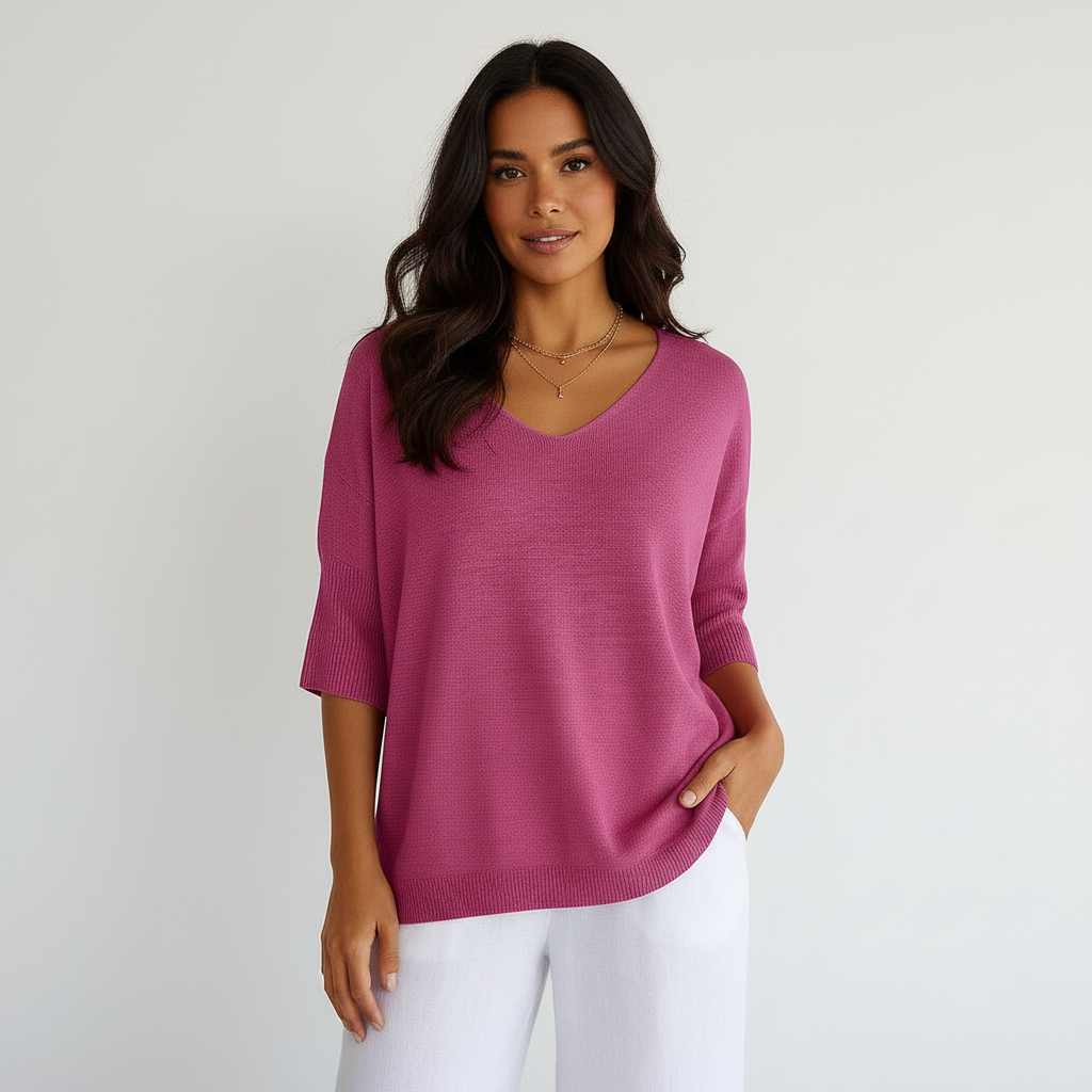 Sadie | V-Neck Ribbed Sweater for Women
