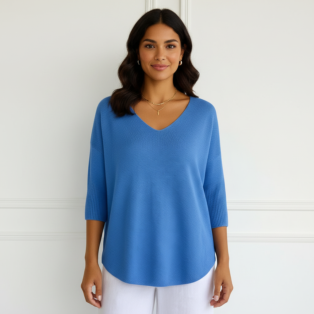 Sadie | V-Neck Ribbed Sweater for Women