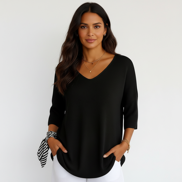 Sadie | V-Neck Ribbed Sweater for Women