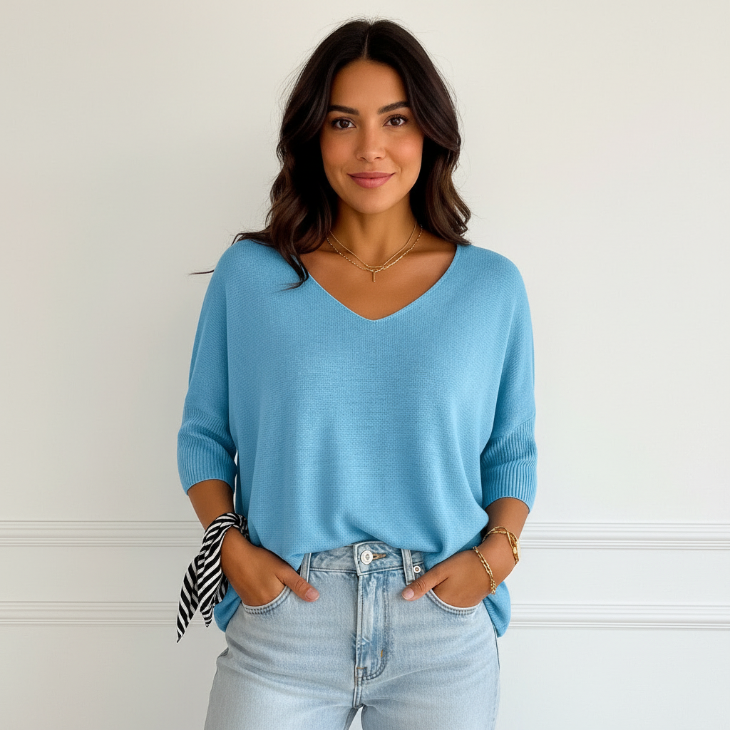 Sadie | V-Neck Ribbed Sweater for Women